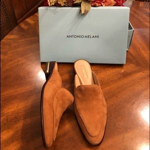 Antonio Melani suede slide shoes